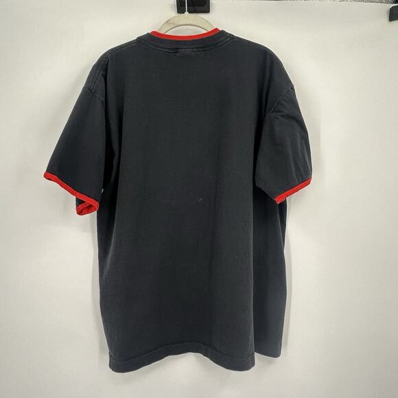 Vintage Las Vegas T-Shirt Sz XL Black Red Trim Single Stitch Paris Lady Made USA - Picture 8 of 14